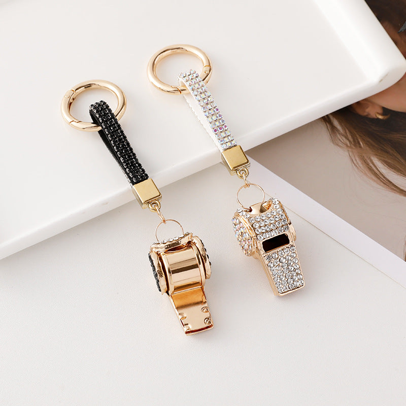 Wholesale Zinc Alloy Diamond Whistle Keychain
